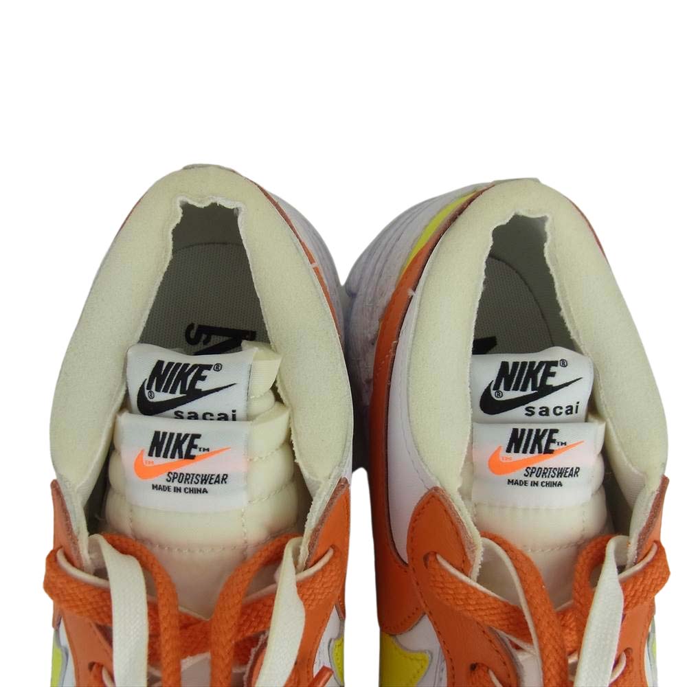 NIKE ナイキ DD1877-100 SACAI X BLAZER LOW MAGMA ORANGE サカイ × ブレザー ロー マグマ オレンジ メンズ スニーカー  ホワイト系 オレンジ系 26【極上美品】【中古】
