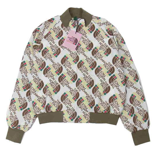 GUCCI グッチ 648866 XAABZ THE NORTH FACE Web print bomber ザ ノースフェイス ウェブ プリント ボンバー ジャケット ベージュ系 L【新古品】【未使用】【中古】