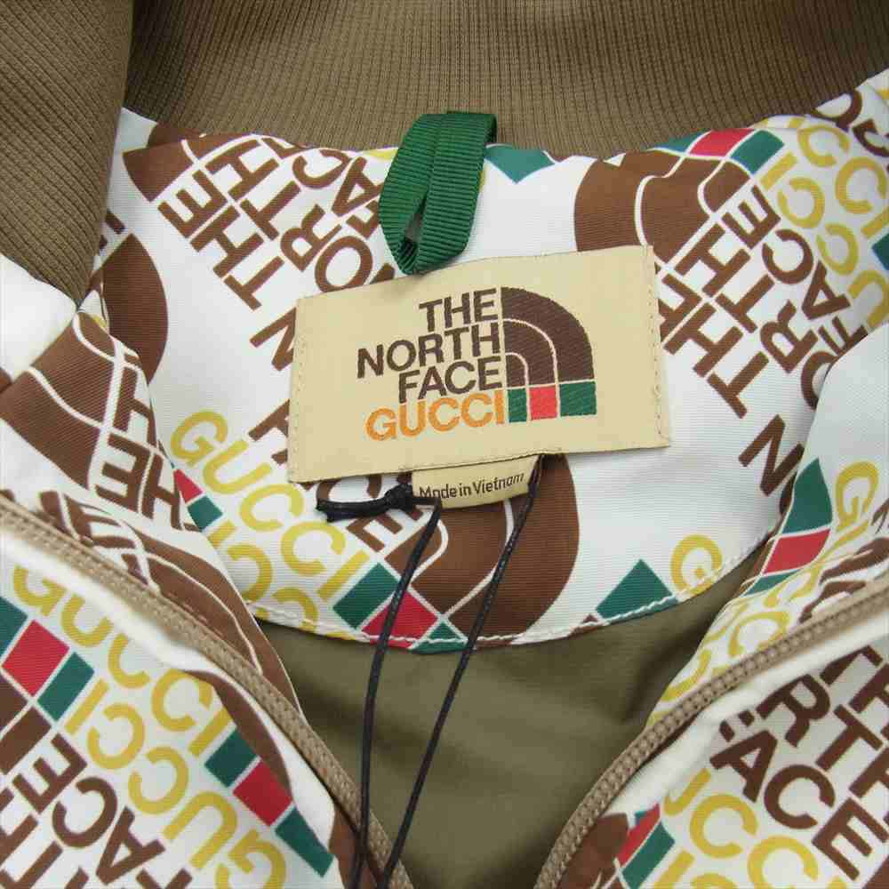 GUCCI グッチ 648866 XAABZ THE NORTH FACE Web print bomber ザ ノースフェイス ウェブ プリント ボンバー ジャケット ベージュ系 L【新古品】【未使用】【中古】