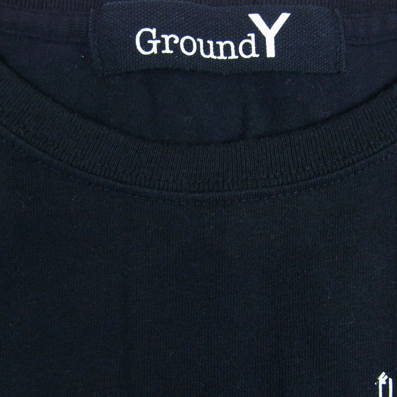 Yohji Yamamoto ヨウジヤマモト GroundY GR-T51-070 ベーシック ビッグ カットソー ブラック系 4【中古】
