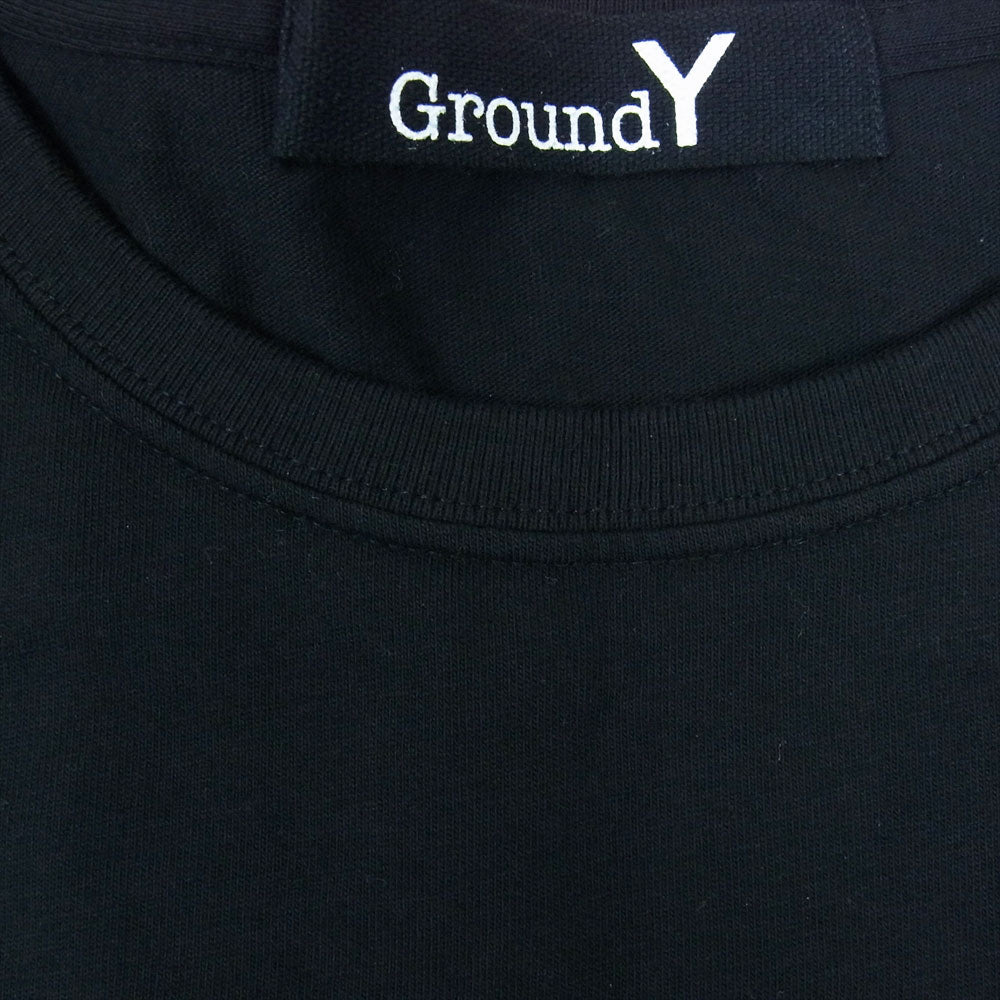 Yohji Yamamoto ヨウジヤマモト GroundY GV-T44-071 ペイント ビッグ 半袖 Tシャツ ブラック系【美品】【中古】