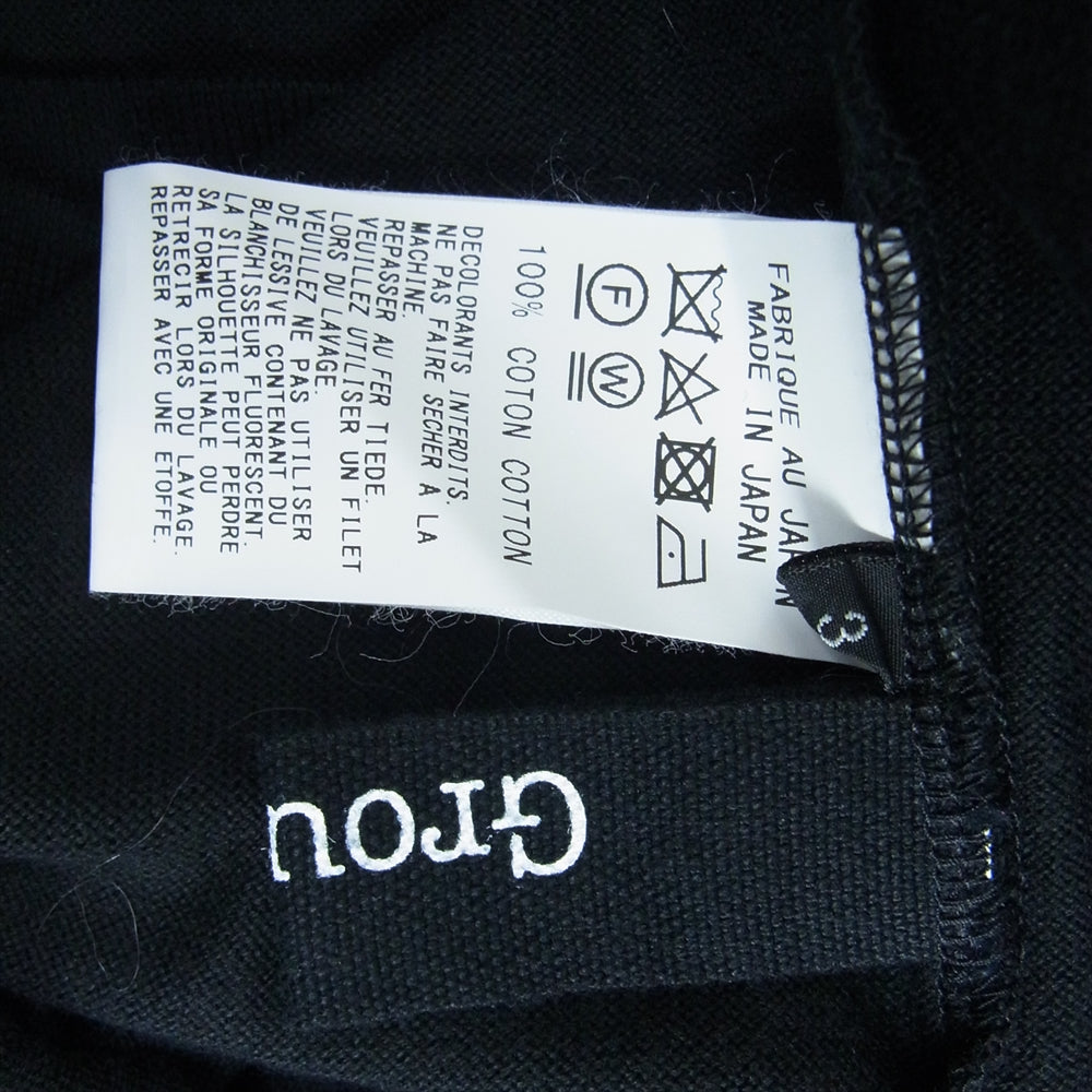 Yohji Yamamoto ヨウジヤマモト GroundY GV-T12-006 パンジャブ天竺 バックスリット 半袖 カットソー ブラック系【中古】