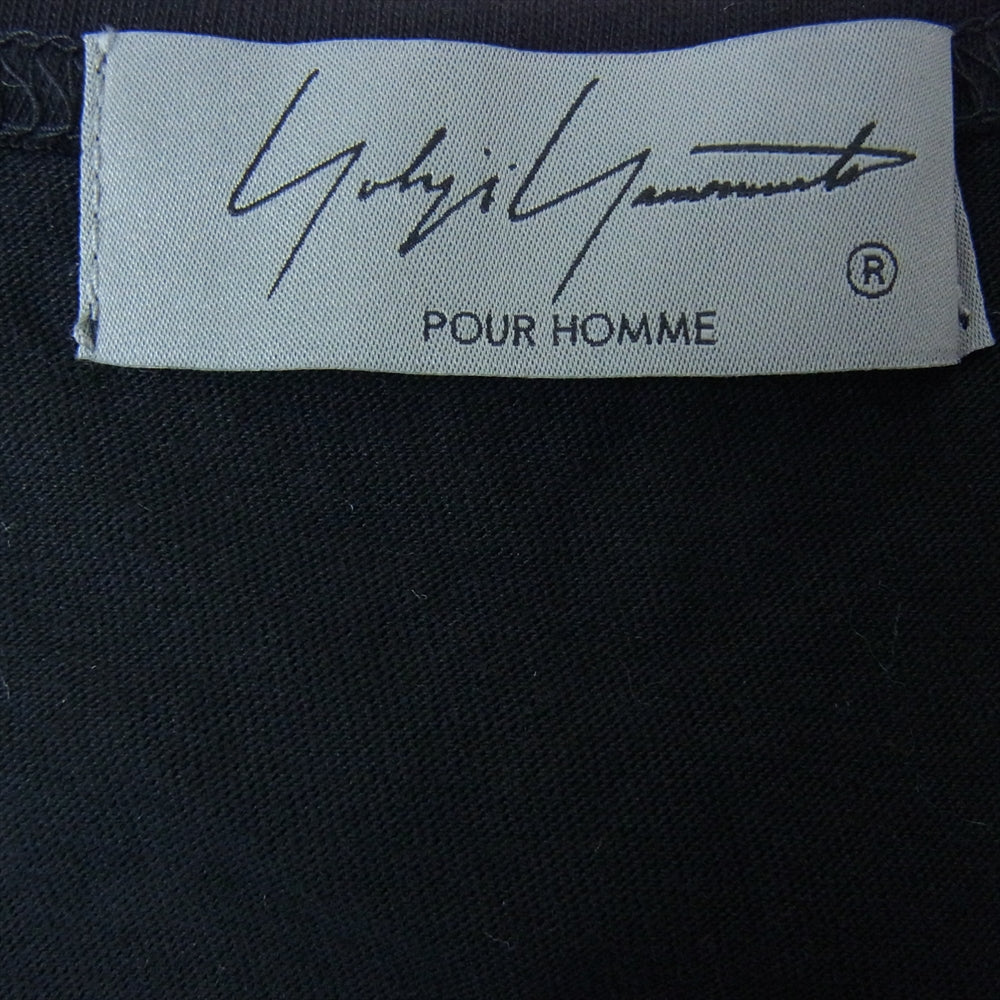 Yohji Yamamoto ヨウジヤマモト POUR HOMME プールオム HD-T12-078 21SS ヘンリー 半袖 カットソー ブラック系 3【美品】【中古】