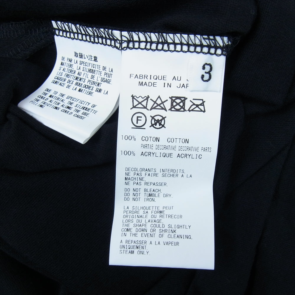 Yohji Yamamoto ヨウジヤマモト POUR HOMME プールオム HD-T12-078 21SS ヘンリー 半袖 カットソー ブラック系 3【美品】【中古】