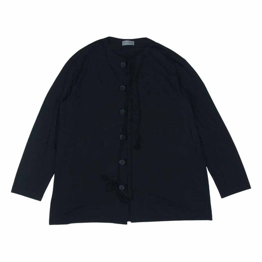Yohji Yamamoto ヨウジヤマモト POUR HOMME プールオム HD-T14-078 21SS ストリング ヘンリー カーディガン ブラック系 3【美品】【中古】