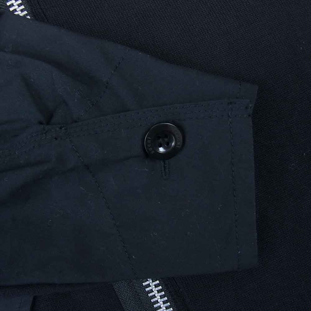 Sacai サカイ 21-02507M cotton nylon oxford knit blouson コットン ナイロン オックスフォード コンビネーション ニット ブルゾン ブラック系【美品】【中古】