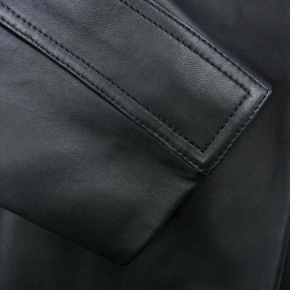 MAISON MARTIN MARGIELA メゾンマルタンマルジェラ 17AW S30BN0387SY0678 14ライン Collarless Leather Jacket ノーカラー シープレザー ジャケット ブラック系 54【美品】【中古】