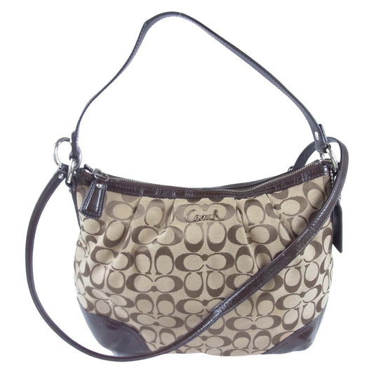 COACH コーチ E1176-F17400 シグネチャー ロゴ 2WAY ショルダー バック ブラウン系【中古】