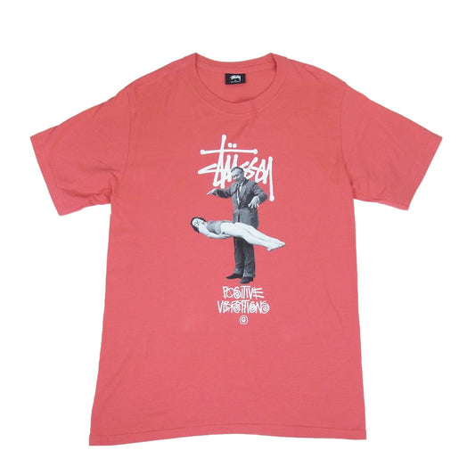 STUSSY ステューシー POSITIVE VIBRATION フォトグラフィック クルーネック Tシャツ レッド系 S【中古】
