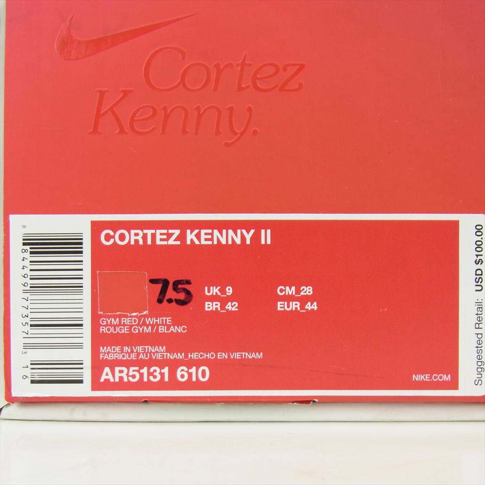 NIKE ナイキ AR5131-610 KENDRICK LAMAR ケンドリック・ラマー コラボモデル CORTEZ KENNY 2 コルテッツ ケニー スニーカー レッド系 25.5【中古】