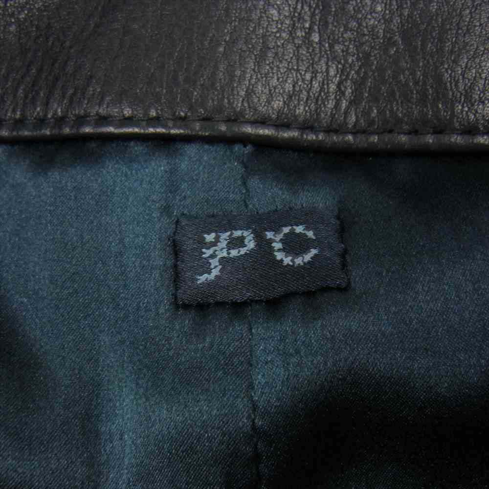 PORTER CLASSIC ポータークラシック PC-017-1715-10-3 PC LEATHER SHIRT JACKET SILVER  BUTTONS レザー シャツ ジャケット ブラック系 3【極上美品】【中古】