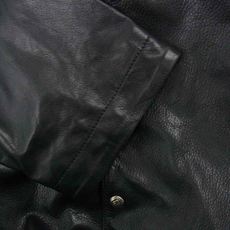 PORTER CLASSIC ポータークラシック PC-017-1715-10-3 PC LEATHER SHIRT JACKET SILVER BUTTONS レザー シャツ ジャケット ブラック系 3【極上美品】【中古】