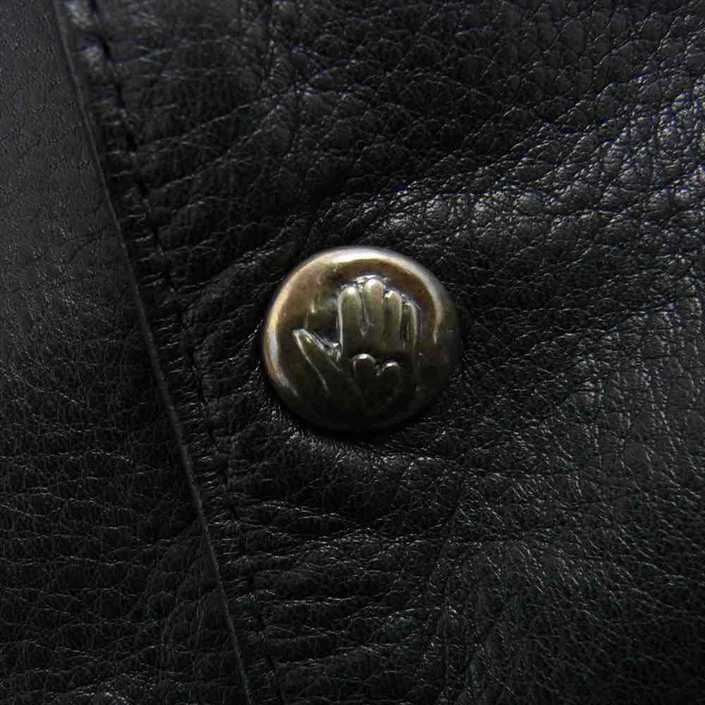 PORTER CLASSIC ポータークラシック PC-017-1715-10-3 PC LEATHER SHIRT JACKET SILVER BUTTONS レザー シャツ ジャケット ブラック系 3【極上美品】【中古】