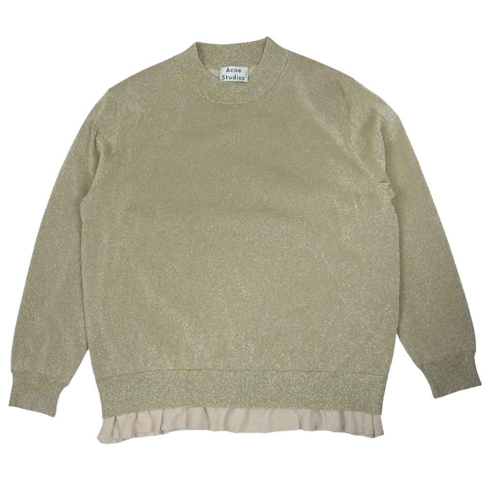 ACNE STUDIOS アクネストゥディオズ MYSTIL LUREX PSS14 ラメ カットソー ゴールド系 XS【中古】