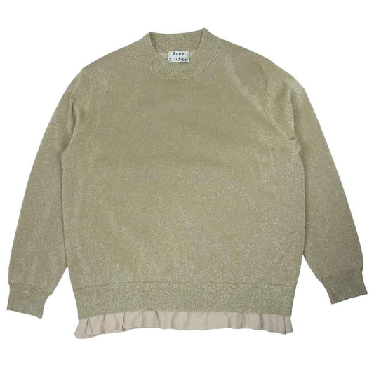 ACNE STUDIOS アクネストゥディオズ MYSTIL LUREX PSS14 ラメ カットソー ゴールド系 XS【中古】