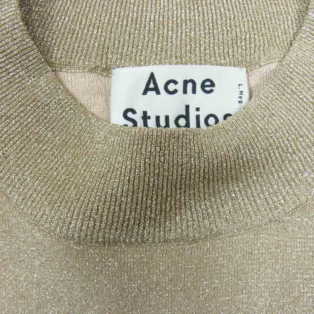 ACNE STUDIOS アクネストゥディオズ MYSTIL LUREX PSS14 ラメ カットソー ゴールド系 XS【中古】