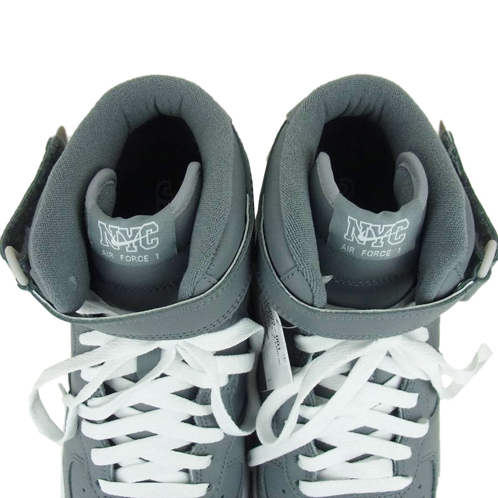 NIKE ナイキ DH5622-001 国内正規品 AIR FORCE 1 MID QS NYC COOL GREY エア フォース ワン ミッド スニーカー グレー系 26【新古品】【未使用】【中古】