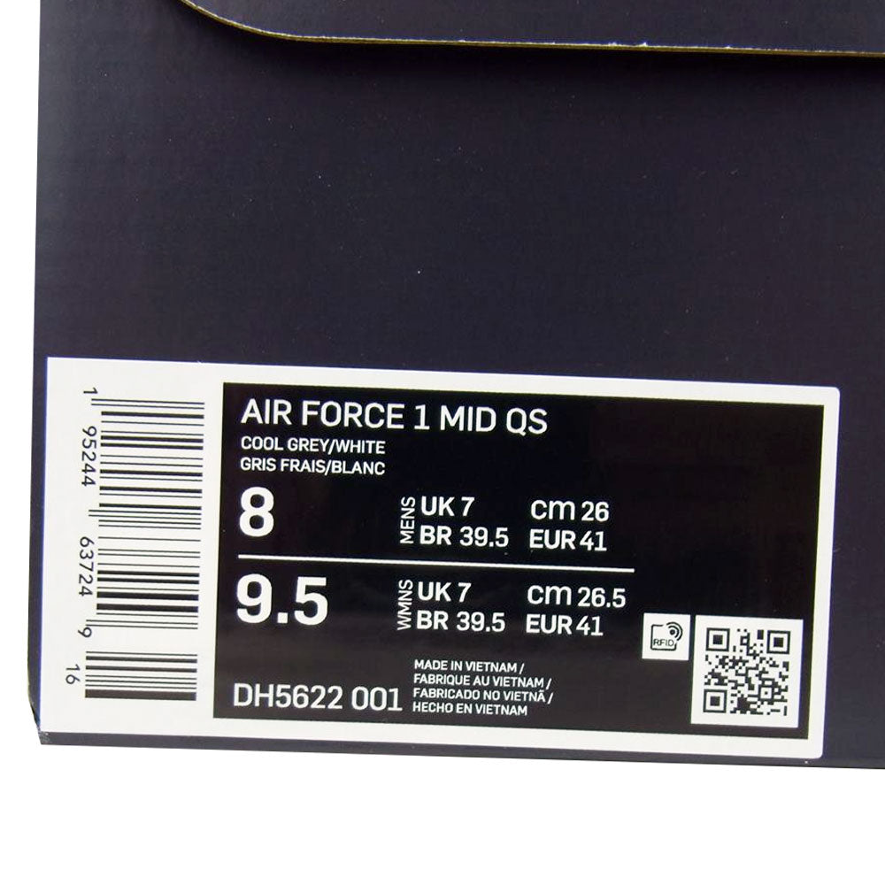 NIKE ナイキ DH5622-001 国内正規品 AIR FORCE 1 MID QS NYC COOL GREY エア フォース ワン ミッド スニーカー グレー系 26【新古品】【未使用】【中古】