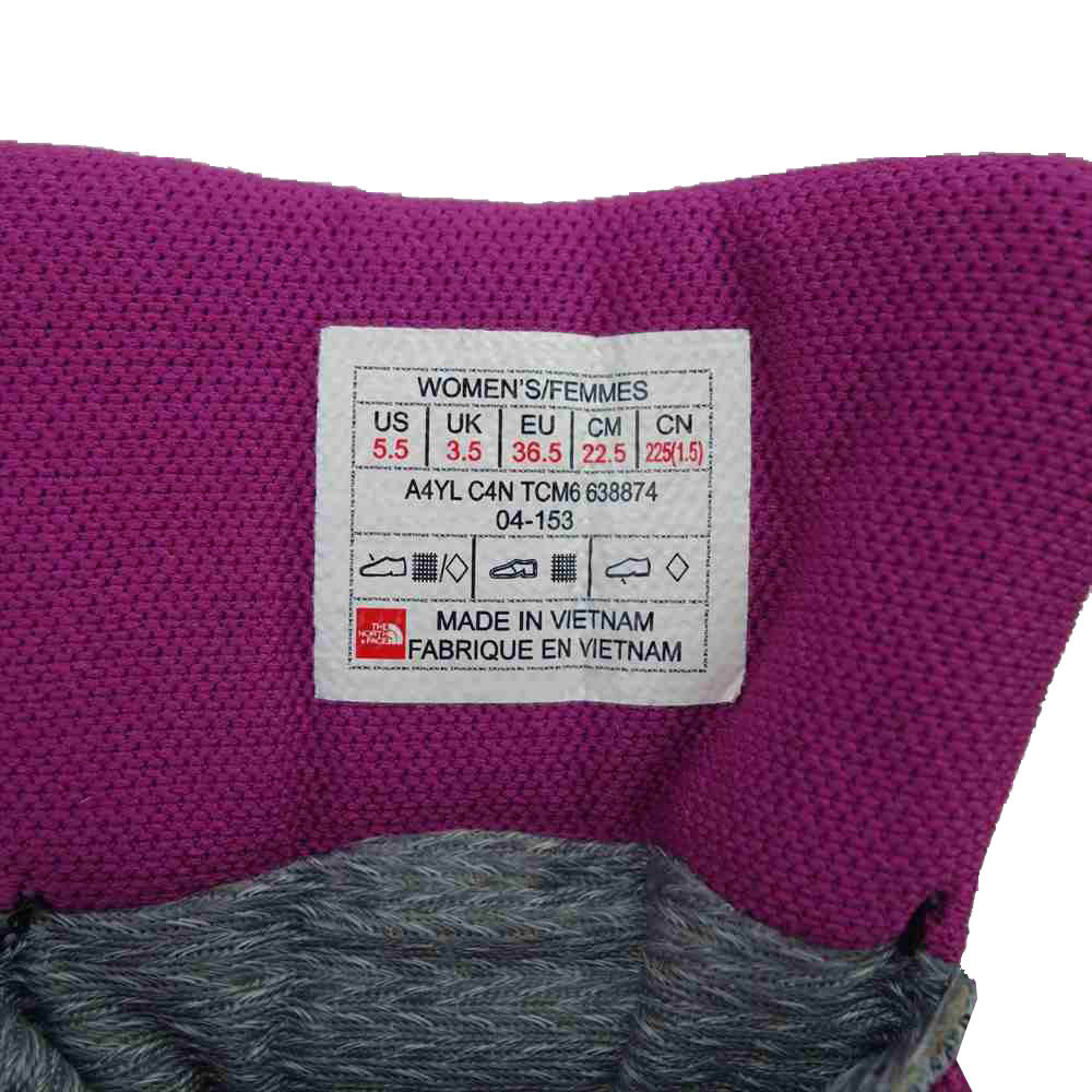 THE NORTH FACE ノースフェイス 638874 WRECK II MID GORE-TEX レック 2 ミッド ゴアテックス トレッキングシューズ グレー系 パープル系 22.5cm【中古】