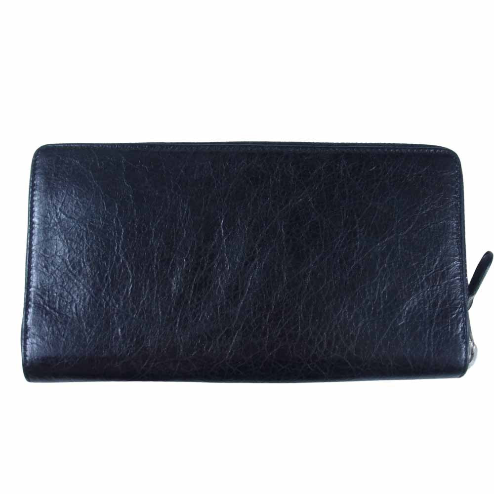 BALENCIAGA バレンシアガ コンチネンタル ラウンドジップ 長財布 ブラック系【中古】