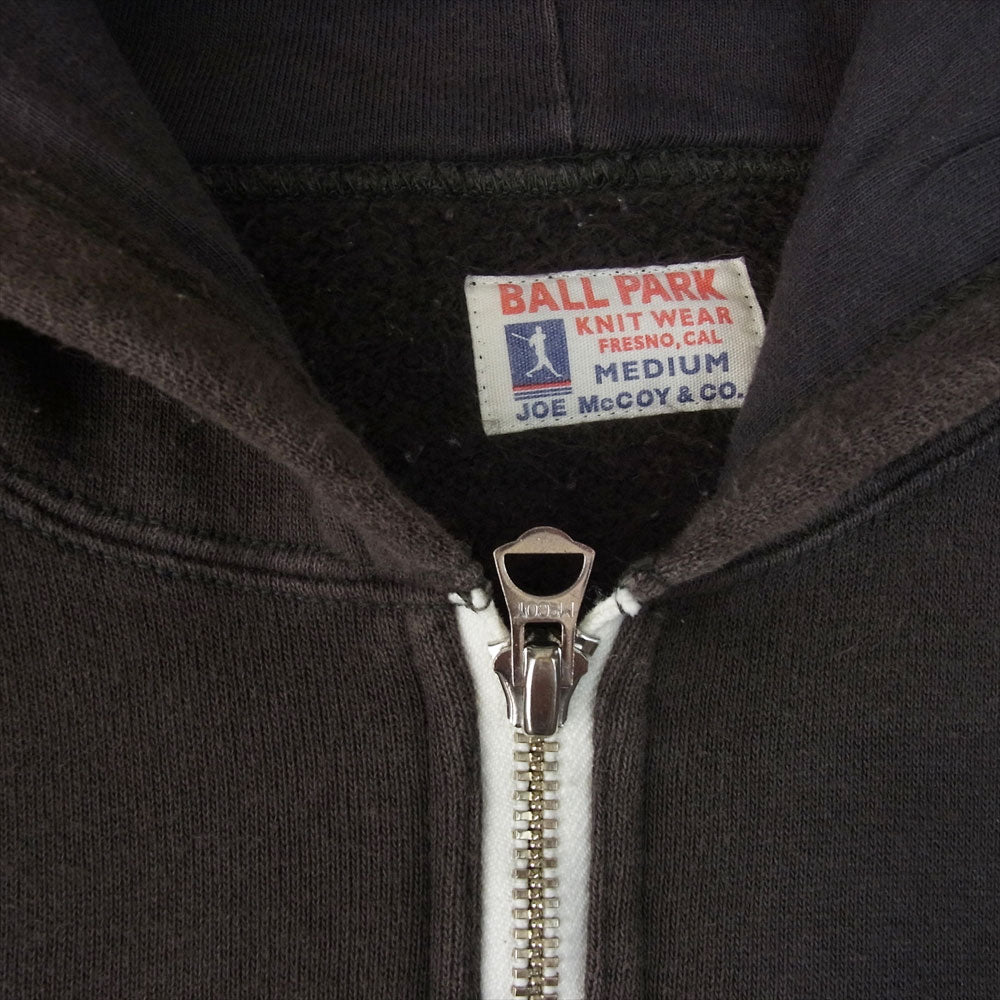 The REAL McCOY'S ザリアルマッコイズ BALL PARK ハーフ ジップ スウェット パーカー  グレー系 M【中古】