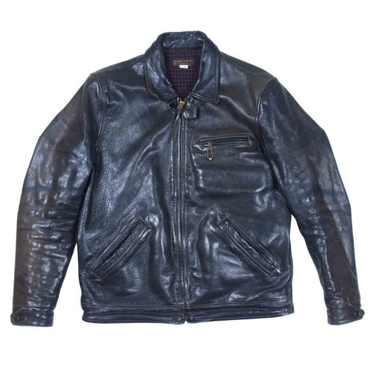 ウェストライド ゴートレザー シングル ライダース ジャケット ブラック系 38【中古】