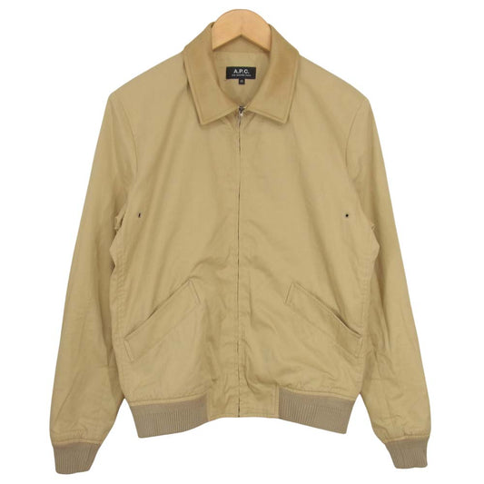 A.P.C. アーペーセー フェイクレザー 襟切替 ブルゾン ジャケット ベージュ XS【中古】