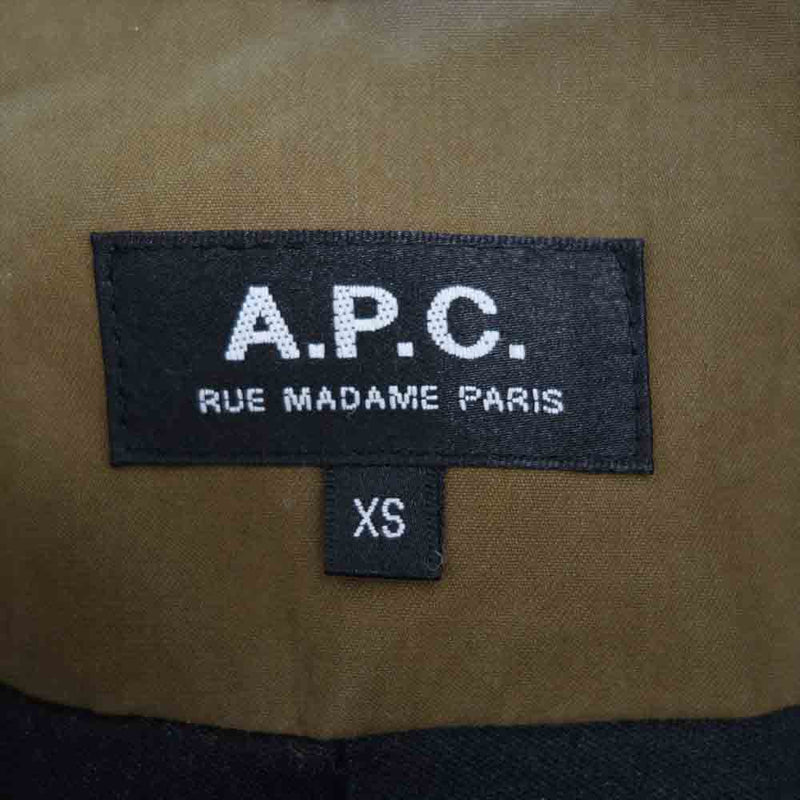 A.P.C. アーペーセー オイルドコットン 中綿 ジャケット  カーキ系 XS【中古】