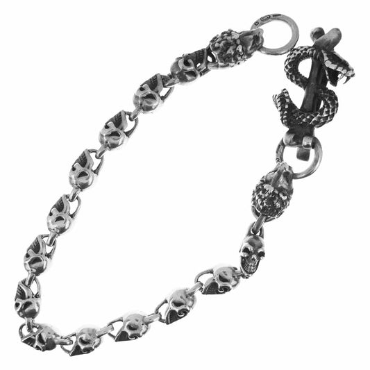 GABOR ガボール 国内正規保証書付属 スネークキーパー ライオン スカル ウォレットチェーン【中古】