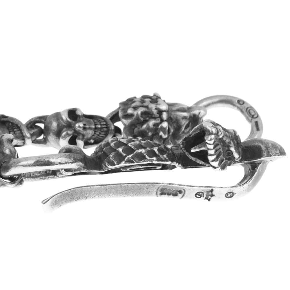 GABOR ガボール 国内正規保証書付属 スネークキーパー ライオン スカル ウォレットチェーン【中古】