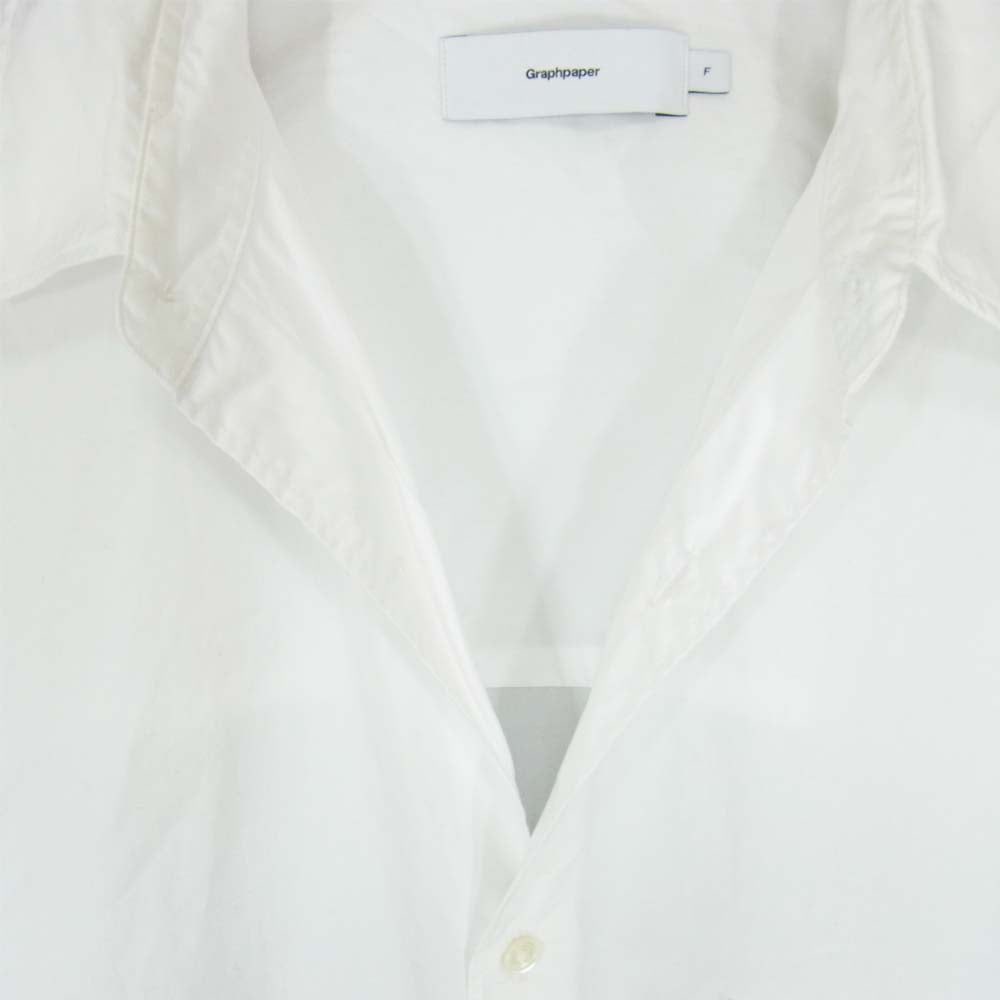 GRAPHPAPER グラフペーパー 20SS GM201-50093B Broad L/S Oversized Regular Collar Shirt ブロード オーバーサイズ レギュラーカラー 長袖 シャツ ホワイト ホワイト系 F【中古】