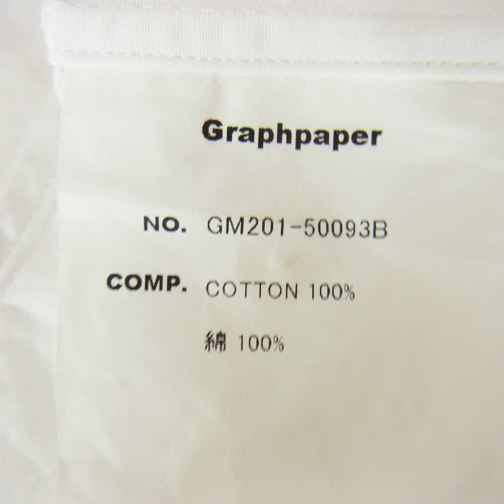 GRAPHPAPER グラフペーパー 20SS GM201-50093B Broad L/S Oversized Regular Collar Shirt ブロード オーバーサイズ レギュラーカラー 長袖 シャツ ホワイト ホワイト系 F【中古】