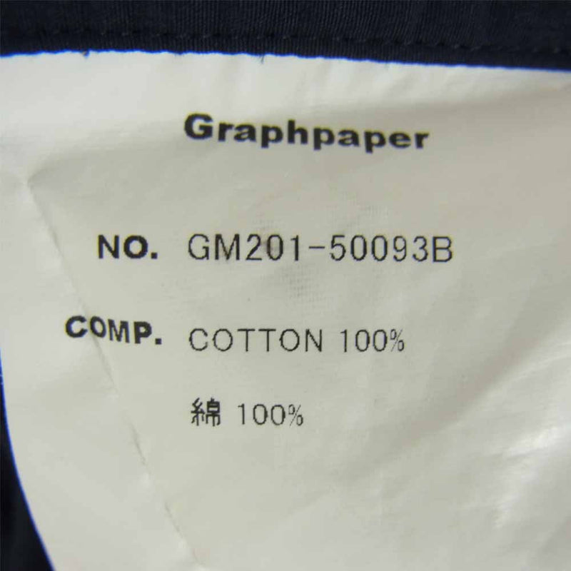 GRAPHPAPER グラフペーパー 20SS GM201-50093B Broad L/S Oversized Regular Collar Shirt ブロード オーバーサイズ レギュラーカラー 長袖 シャツ ネイビー ネイビー系 F【中古】