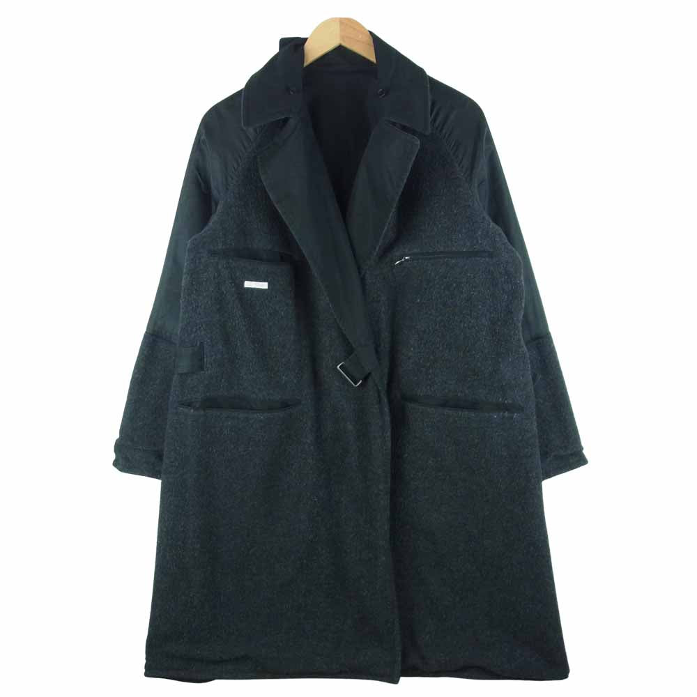 COMOLI コモリ 16AW J03-04005 タイロッケンコート 弱撥水 コットンポリ ウールナッピング ブラック系【中古】