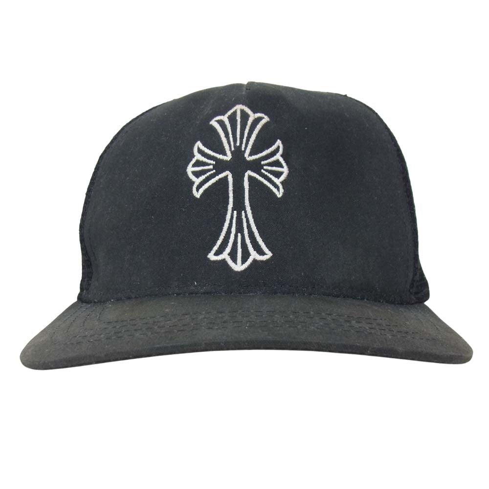 CHROME HEARTS クロムハーツ（原本無） CHクロス 刺繍 トラッカー キャップ ブラック系 OS【中古】