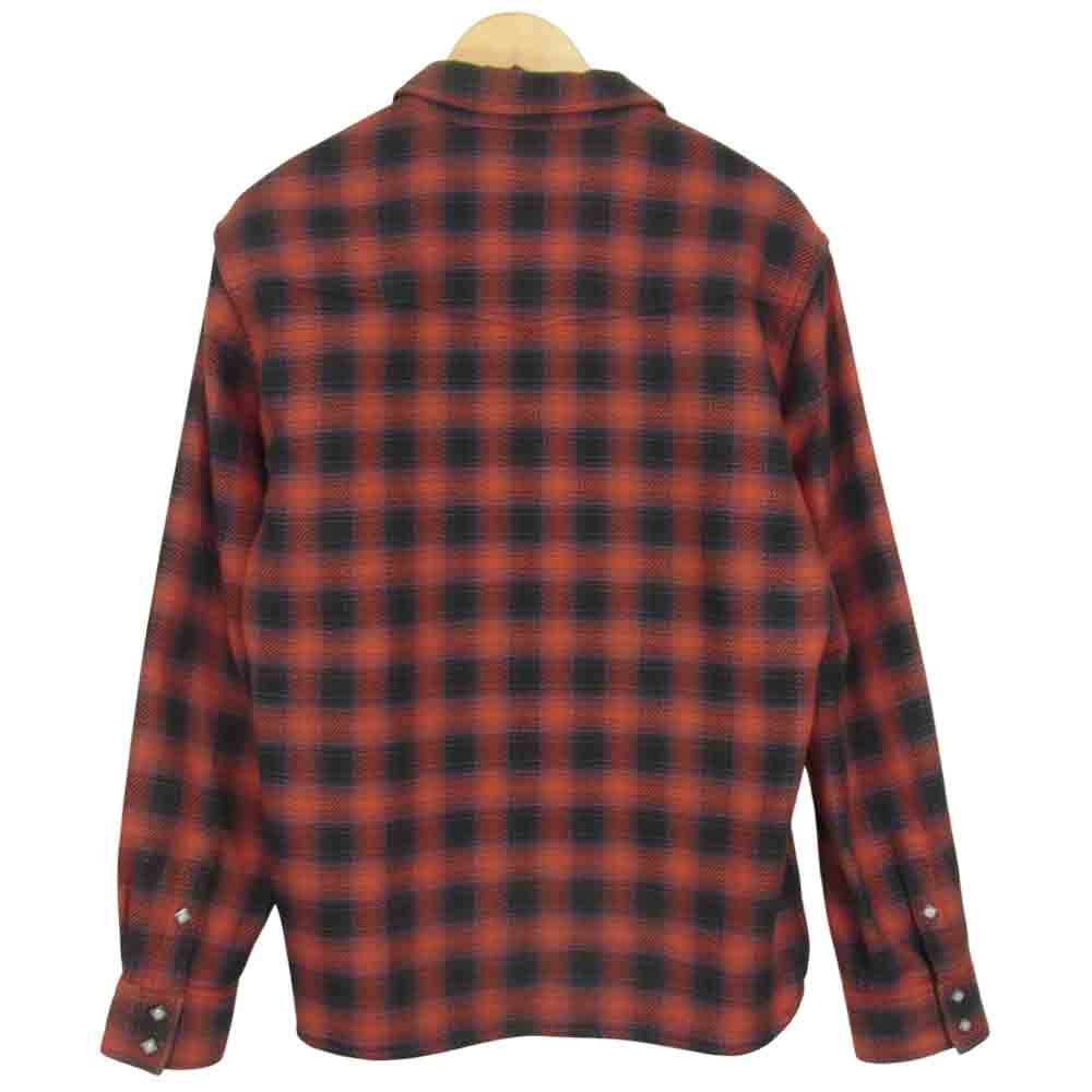 THE FLAT HEAD ザフラットヘッド オンブレチェック ヘビー フランネル スナップ ウエスタン シャツ レッド系 42【中古】