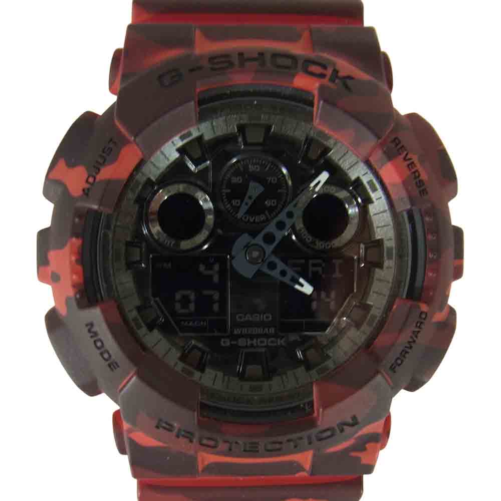CASIO G-SHOCK カシオ ジーショック GA-100CM Camouflage Series カモフラージュ シリーズ ショックレジスト デジアナ レッド系【中古】