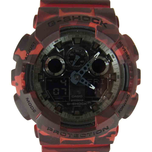 CASIO G-SHOCK カシオ ジーショック GA-100CM Camouflage Series カモフラージュ シリーズ ショックレジスト デジアナ レッド系【中古】