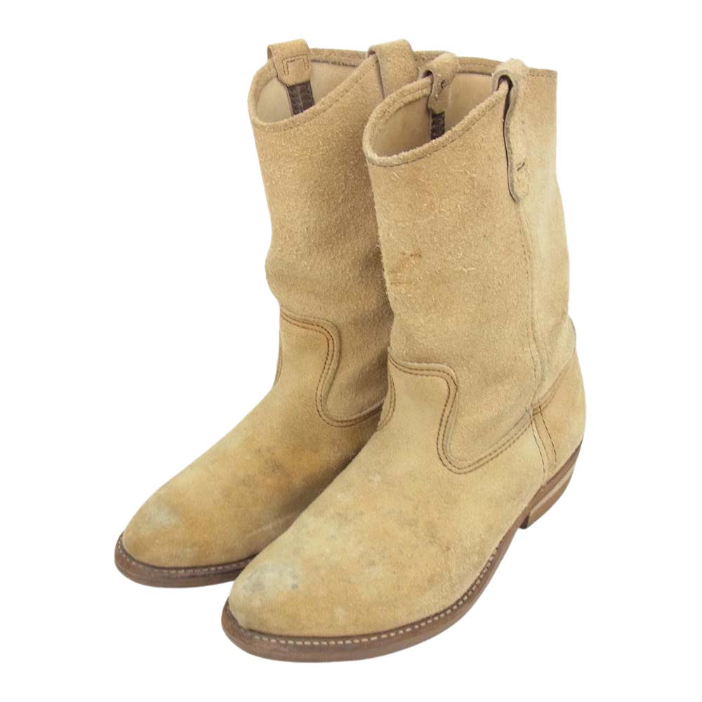 RED WING レッドウィング 縦羽タグ スエード ペコス ブーツ ベージュ系 ライトブラウン系 9E【中古】