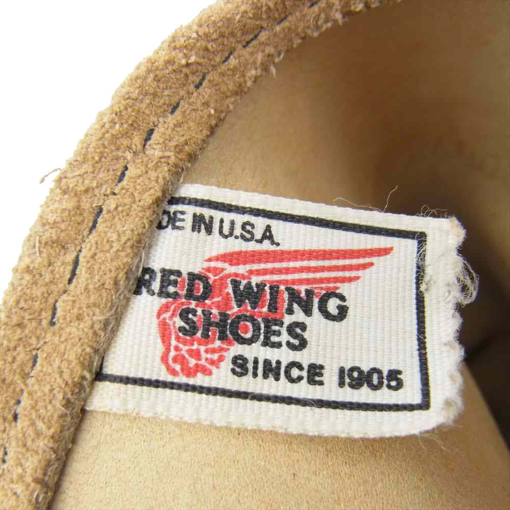 RED WING レッドウィング 縦羽タグ スエード ペコス ブーツ ベージュ系 ライトブラウン系 9E【中古】