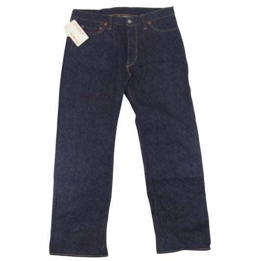 THE FLAT HEAD ザフラットヘッド 3005 フラッシャー付 ボタンフライ ストレート デニム パンツ インディゴブルー系 36【中古】