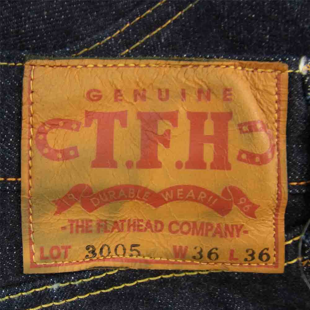 THE FLAT HEAD ザフラットヘッド 3005 フラッシャー付 ボタンフライ ストレート デニム パンツ インディゴブルー系 36【中古】