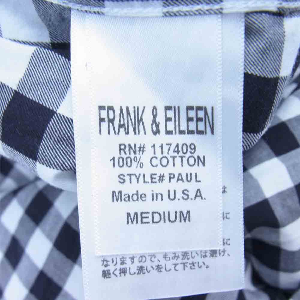 フランク&アイリーン PAUL ポール チェック シャツ ブラック系 ホワイト系 M【中古】