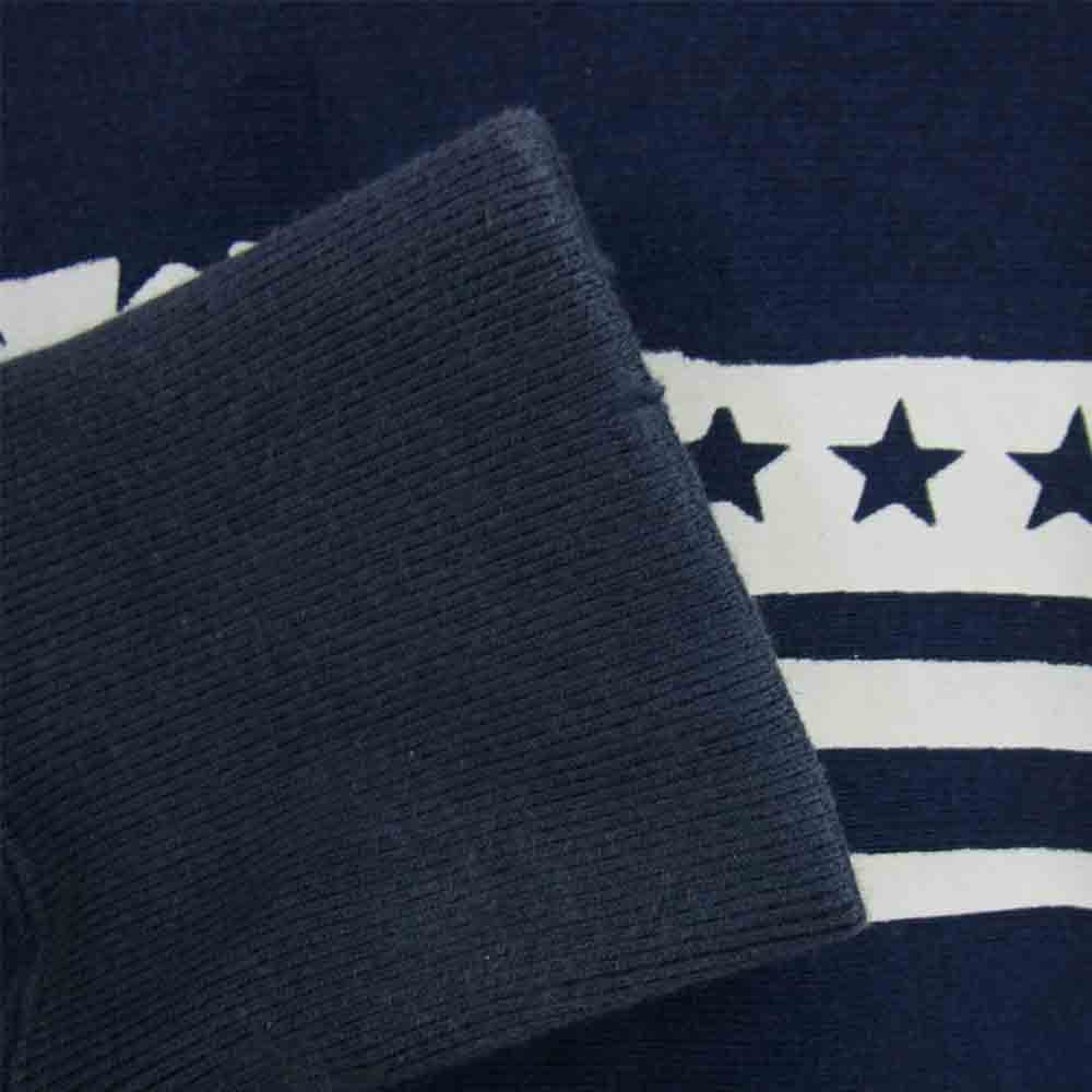 Ron Herman ロンハーマン Exclusive for Ron Herman × Champion Reverse Weave 星条旗 プリント リバースウィーブ スウェット トレーナー ネイビー ネイビー系 XL【中古】