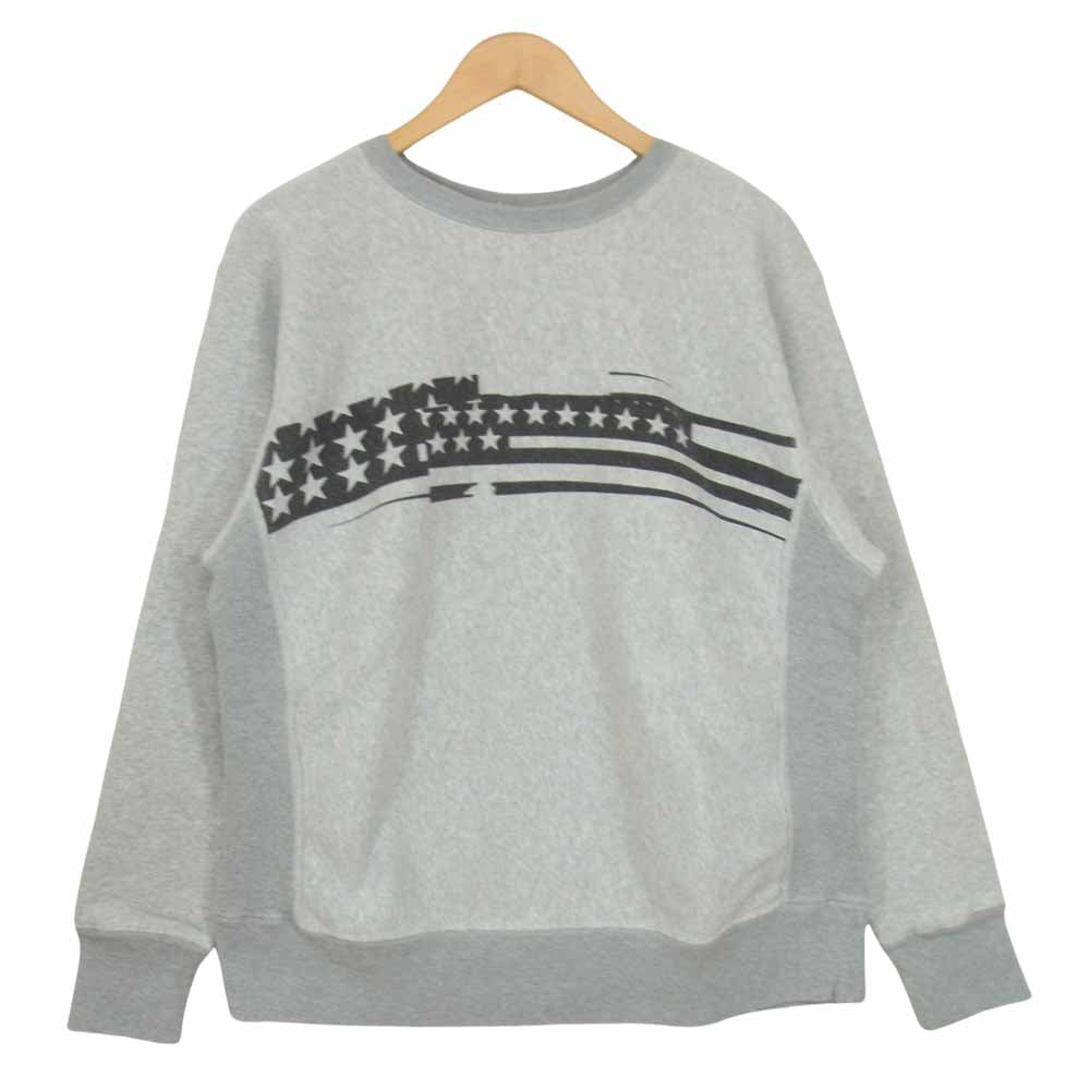 Ron Herman ロンハーマン Exclusive for Ron Herman × Champion Reverse Weave 星条旗 プリント リバースウィーブ スウェット トレーナー グレー グレー系 XL【中古】