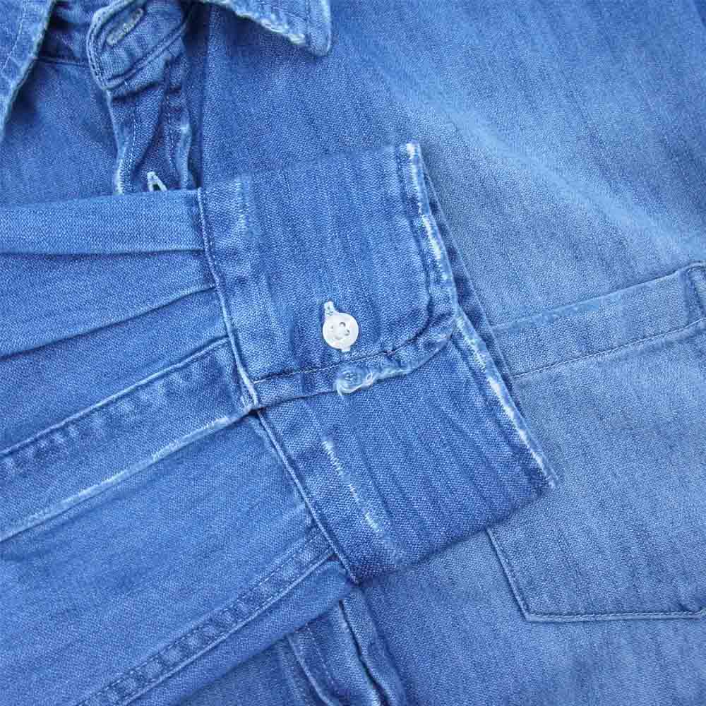 フランク&アイリーン LUKE ルーク ダメージ加工 デニム シャツ インディゴブルー系 L【中古】