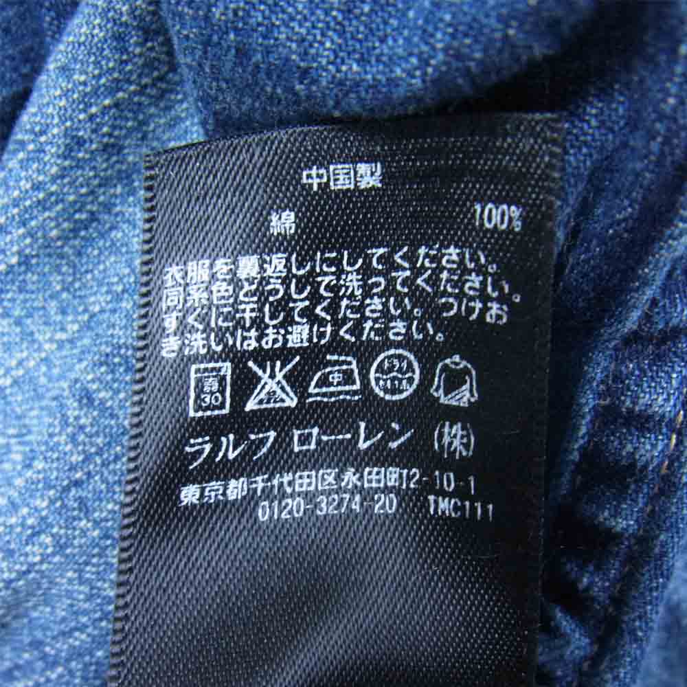 RRL ダブルアールエル デニム ウエスタン シャツ 長袖 デニムシャツ インディゴブルー系 XL【中古】