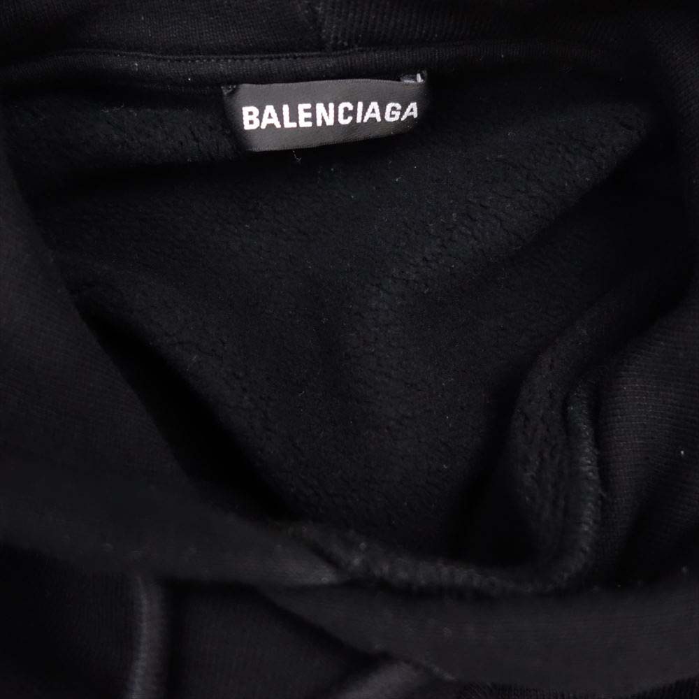 BALENCIAGA バレンシアガ 19SS 556143 TAV37 BBロゴ オーバーサイズ スウェット パーカー ブラック系 M【中古】