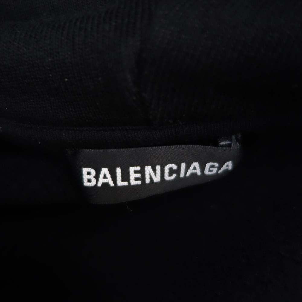 BALENCIAGA バレンシアガ 19SS 556143 TAV37 BBロゴ オーバーサイズ スウェット パーカー ブラック系 M【中古】