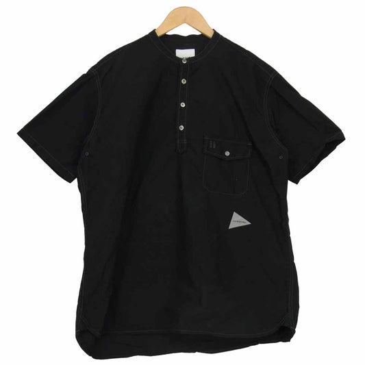 アンドワンダー AW01-FT046 CORDURA typewriter short sleeve over shirt コーデュラ タイプライター 半袖 オーバー シャツ ブラック系 4【中古】